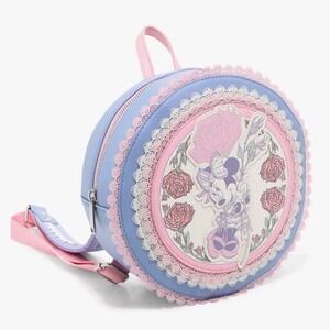 NEW! LOUNGEFLY DISNEY MINNIE MOUSE‎ FLORAL LACE EMBROIDERED Backpack